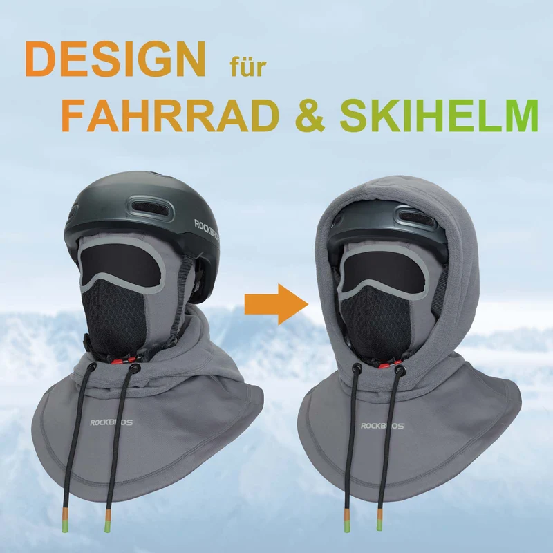 ROCKBROS Sturmhaube Winddicht Fahrrad Full Face Gesichtshaube voor Radfahren Skifahren