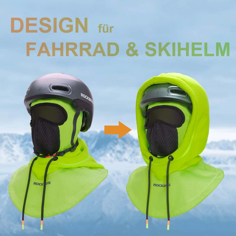 ROCKBROS Sturmhaube Winddicht Fahrrad Full Face Gesichtshaube voor Radfahren Skifahren