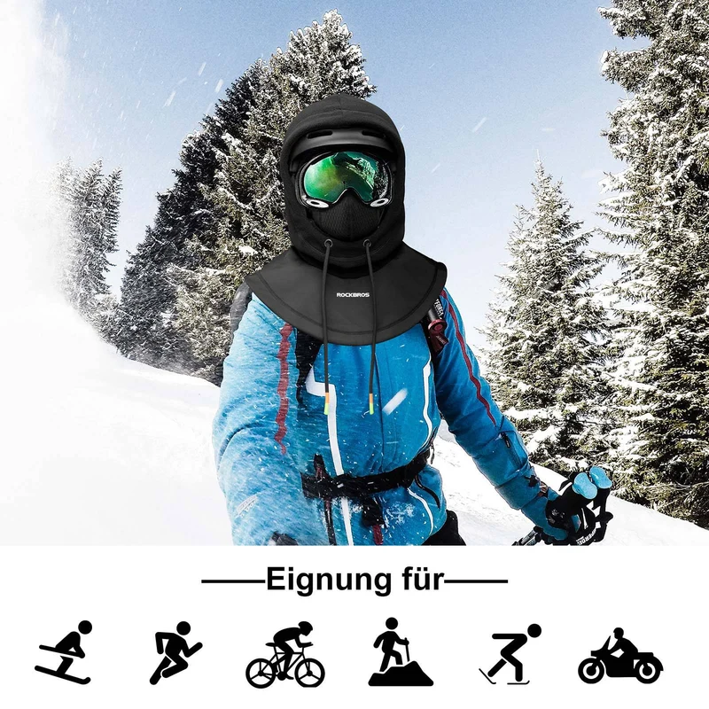 ROCKBROS Sturmhaube Winddicht Fahrrad Full Face Gesichtshaube voor Radfahren Skifahren