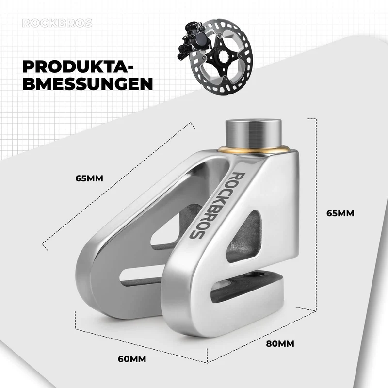 ROCKBROS Fahrradschloss Wasserdicht Sicherheitsschloss voor Motorrad/Fahrrad