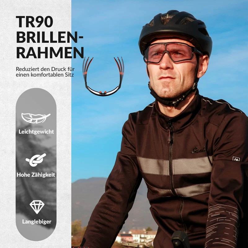 ROCKBROS Photochrome Sonnenbrille Fahrradbrille UV400-Schutz Unisex