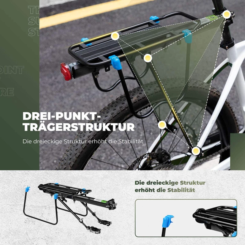 ROCKBROS Fahrrad Gepäckträger met Reflektor en Schnellspanner 24-29 Zoll