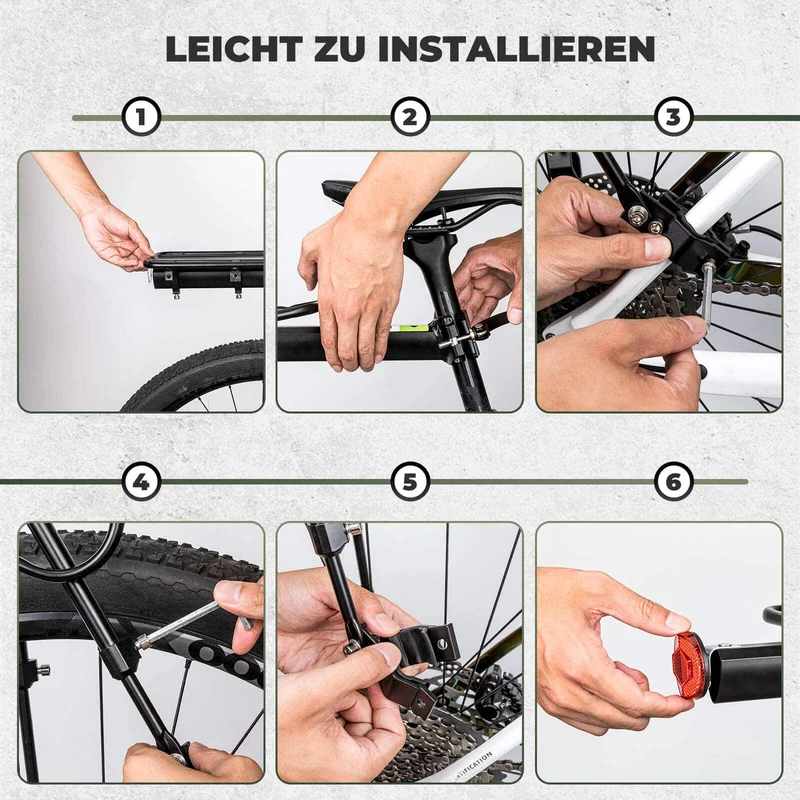 ROCKBROS Fahrrad Gepäckträger met Reflektor en Schnellspanner 24-29 Zoll