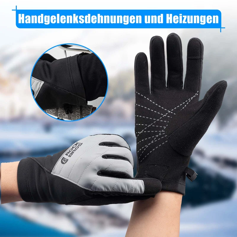 ROCKBROS Fahrradhandschoenen Winter/Herbst Vollfinger Thermo Sport Unisex
