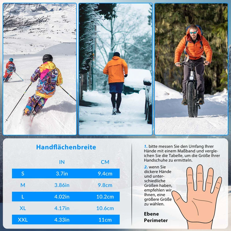 ROCKBROS Fahrradhandschoenen Winter/Herbst Vollfinger Thermo Sport Unisex