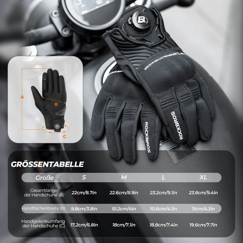 ROCKBROS Motorradhandschuhe Atmungsaktiv Handschuhe Сэнсарны экран
