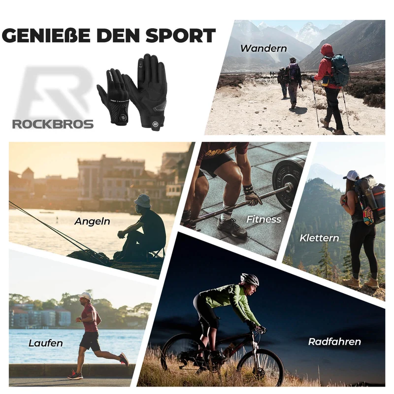 ROCKBROS Motorradhandschuhe Atmungsaktiv Handschuhe Сэнсарны экран