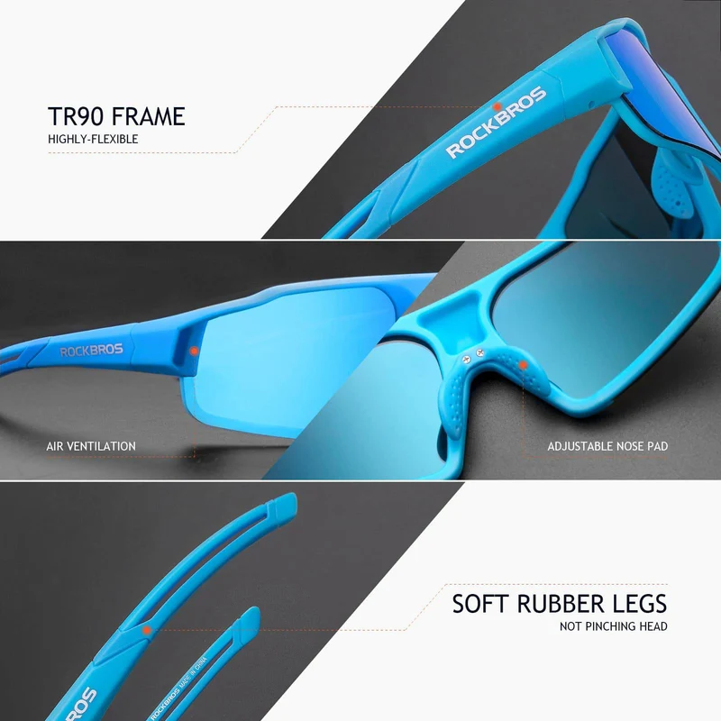 ROCKBROS polariserende zonnebril met UV400 Schutz Hellblau Unisex