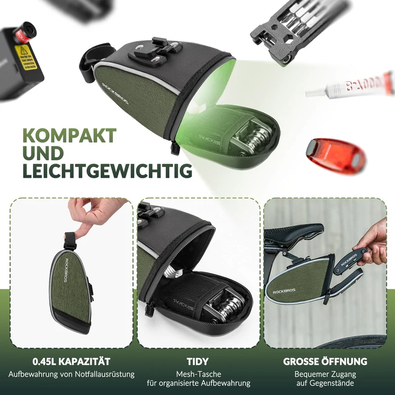 ROCKBROS Satteltaschen Wasserabweisend Werkzeugtasche 2024 nieuwe stijl