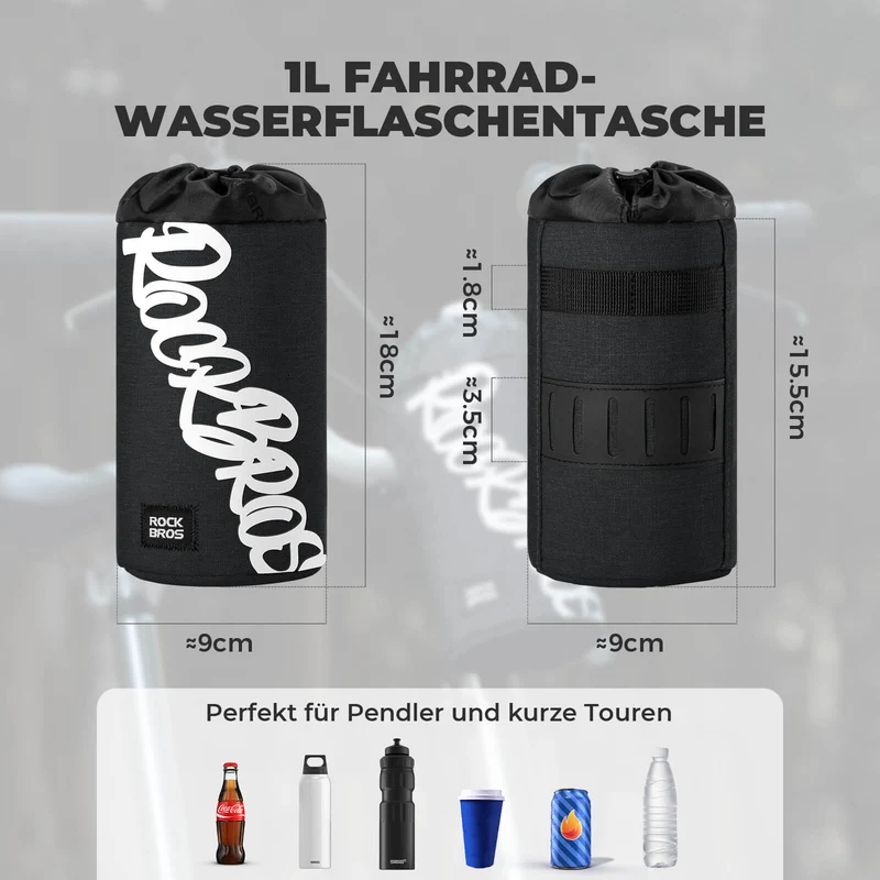 Fahrrad Lenkertasche Mini 1L voor Trinkflaschen Ø9 cm