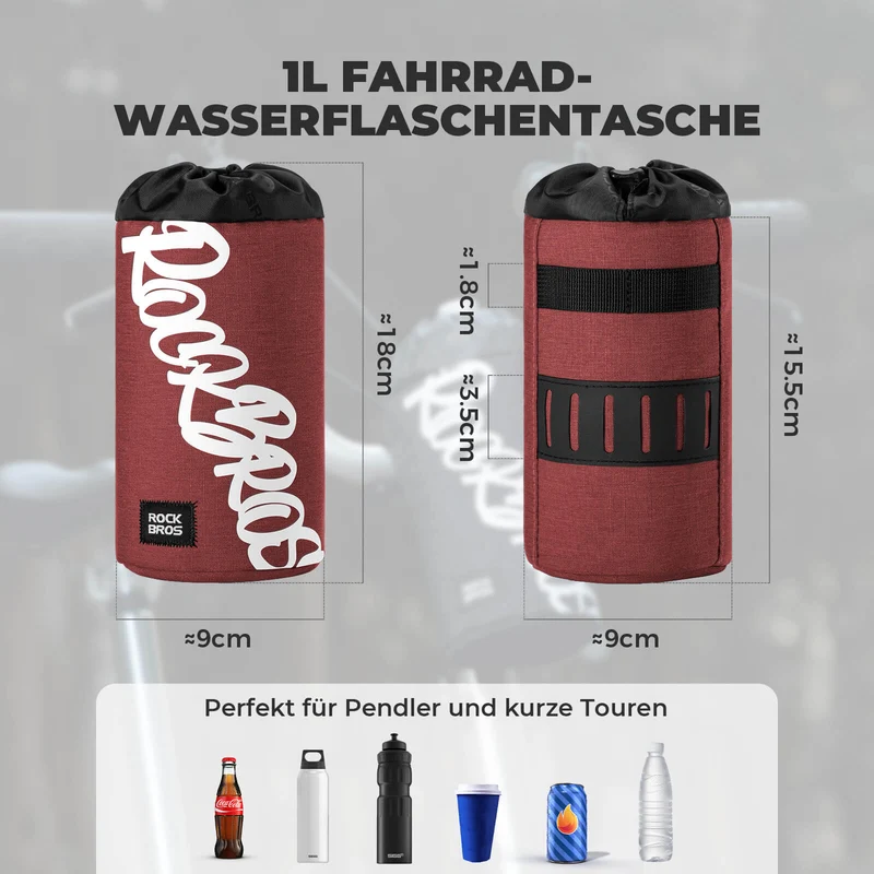 Fahrrad Lenkertasche Mini 1L voor Trinkflaschen Ø9 cm