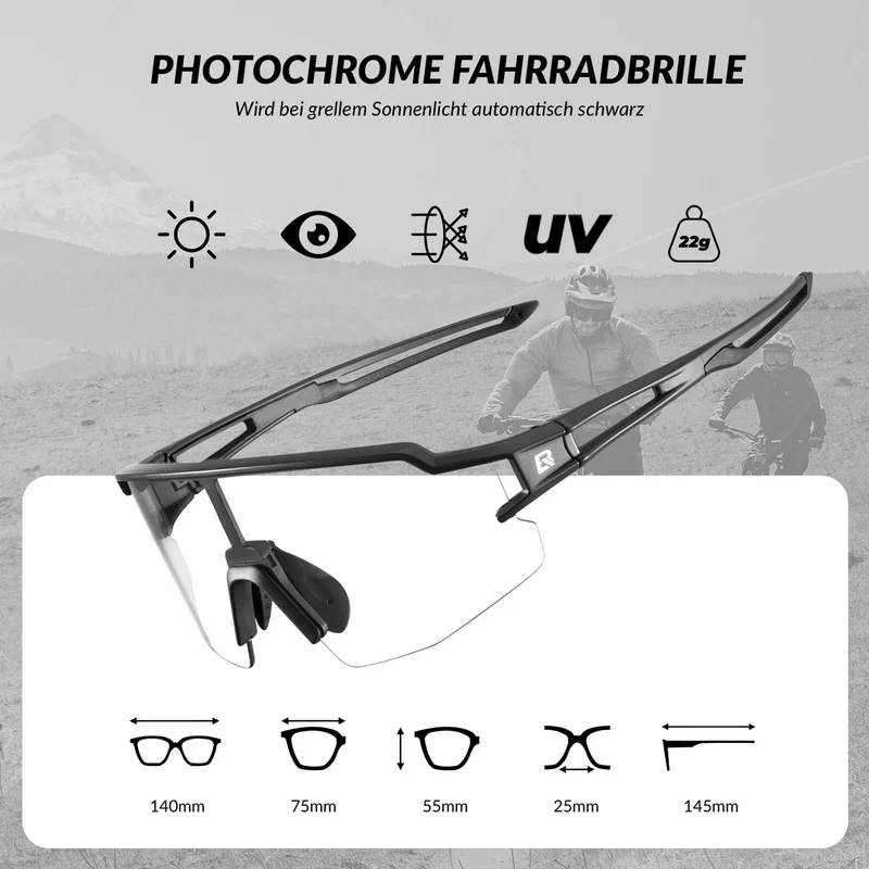 ROCKBROS Sonnenbrille voor mannen en vrouwen UV-Schutz Fahrradbrille