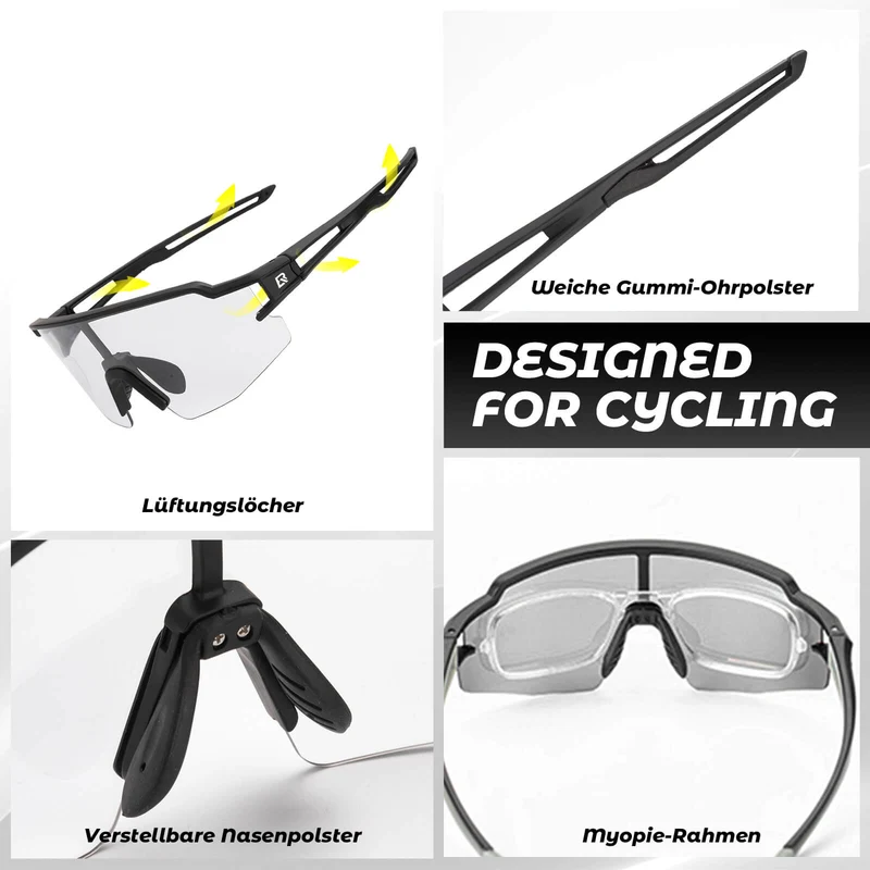 ROCKBROS Sonnenbrille voor mannen en vrouwen UV-Schutz Fahrradbrille