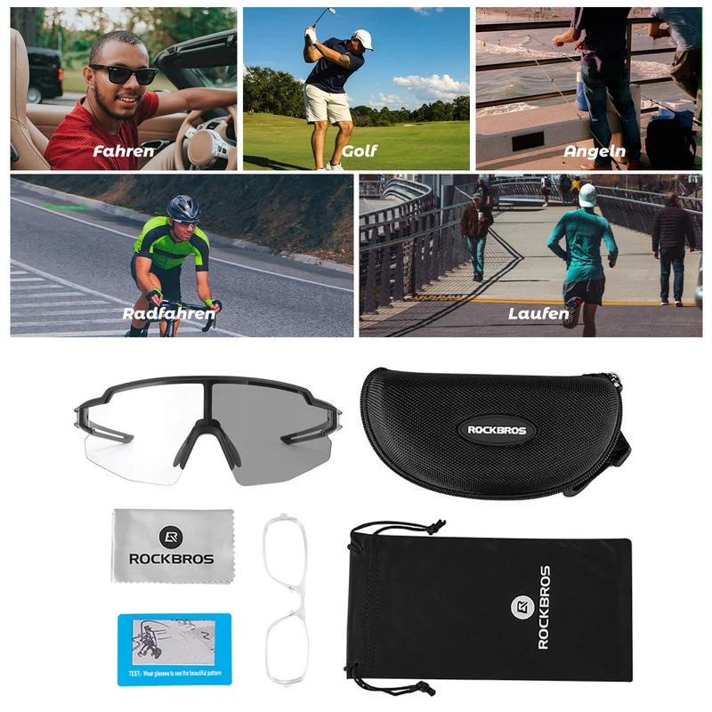ROCKBROS Sonnenbrille voor mannen en vrouwen UV-Schutz Fahrradbrille