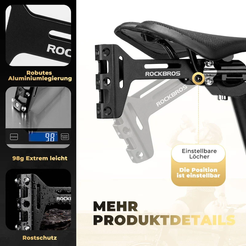ROCKBROS Fahrrad Flaschenhalter Adapter Aluminium Einstellbar Halterung