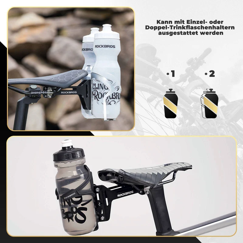 ROCKBROS Fahrrad Flaschenhalter Adapter Aluminium Einstellbar Halterung