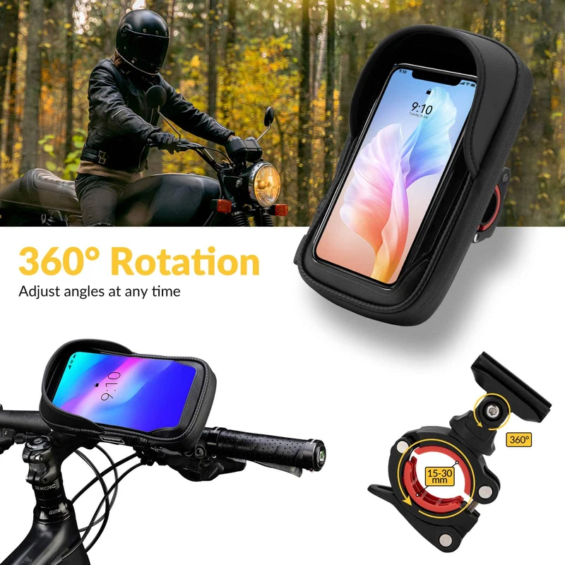 ROCKBROS Lenkertasche 360° Drehung Handyhalterung voor Motorrad & Fahrrad