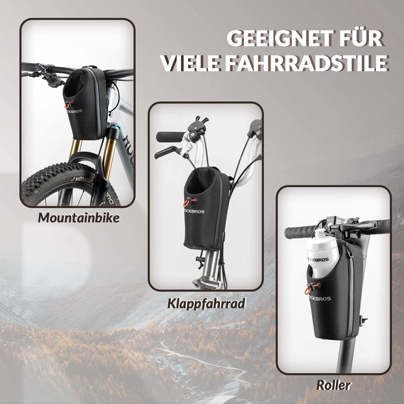 ROCKBROS Lenkertasche Flaschentasche Trinkflaschenhalter Multifunctioneel ontwerp
