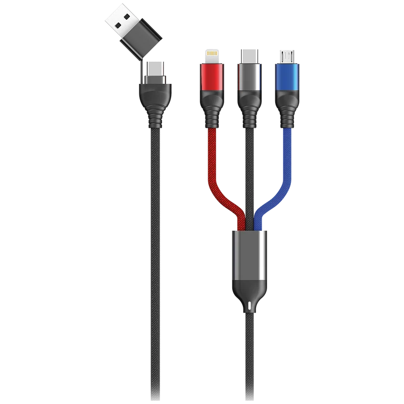 All in One USB Ladekabel - USB A / USB Type-C auf Micro-USB / 8-Pin (Lightning) / USB Type-C - 120 cm - diverse Farben