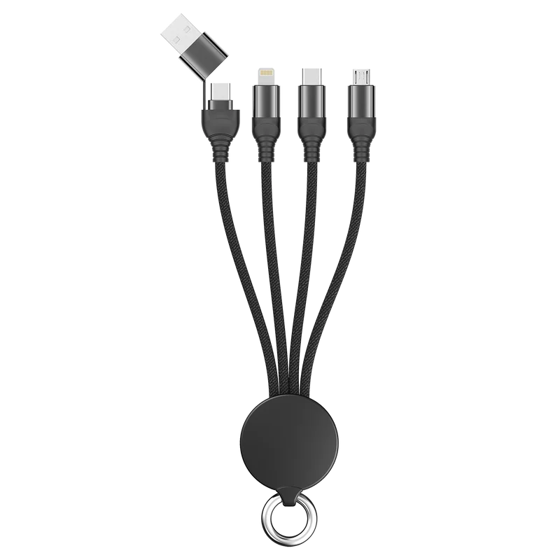 All in One USB Ladekabel - USB A / USB Type-C auf Micro-USB / 8-Pin (Lightning) / USB Type-C - 15 cm - diverse Farben