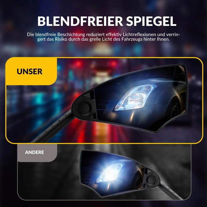 Fahrradspiegel Rückspiegel 360°Drehbar Klappbar für Lenker 20–23 мм