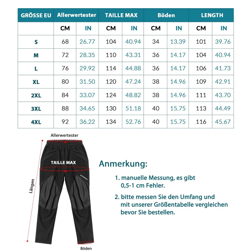 ROCKBROS Winter Radlerhose Herren Lange Fahrradhose Цёплы фліс