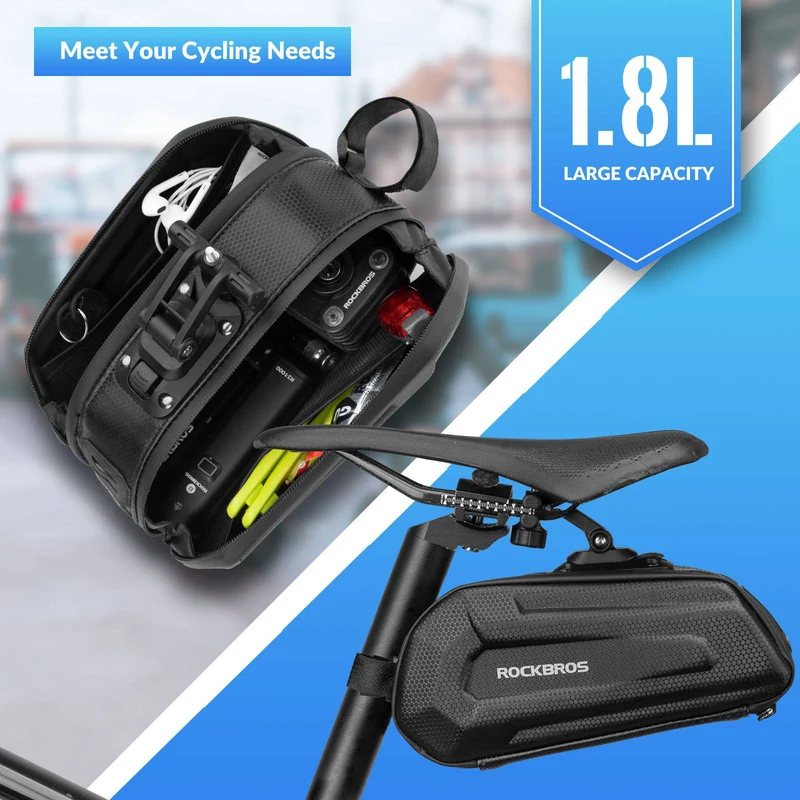 ROCKBROS 3D Hard Shell Fahrrad Satteltasche mit Schnellverschluss 1,8 л