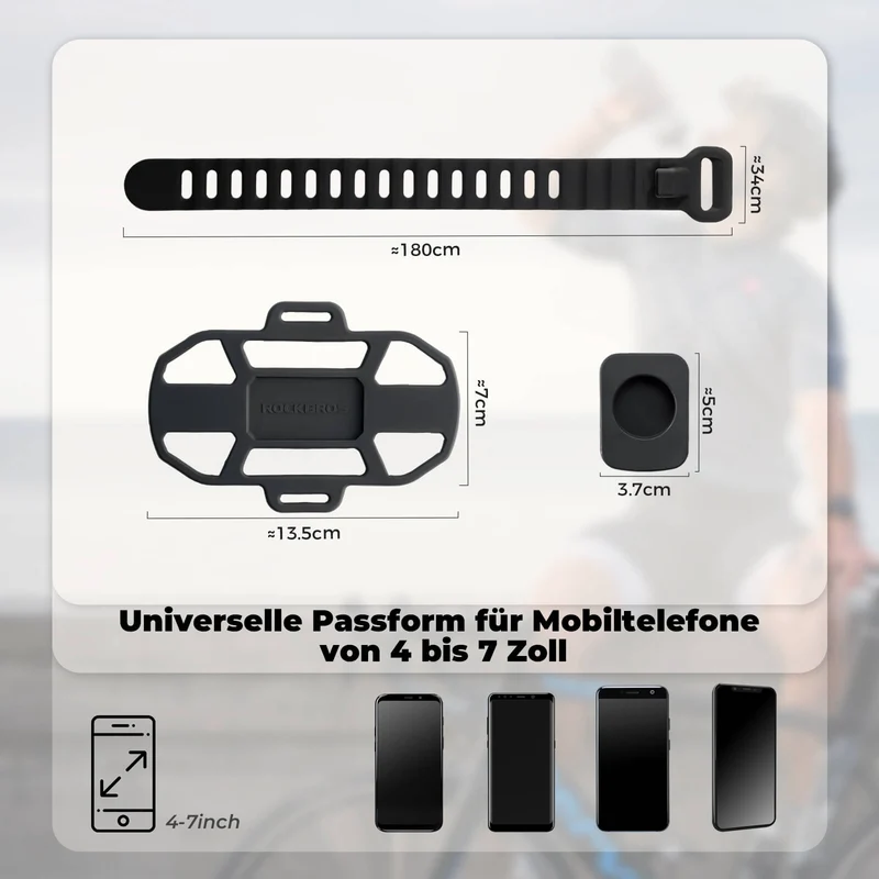 Fahrrad Handyhalterung Stoßdämpfend Kratzfest voor 4"-7" Handy
