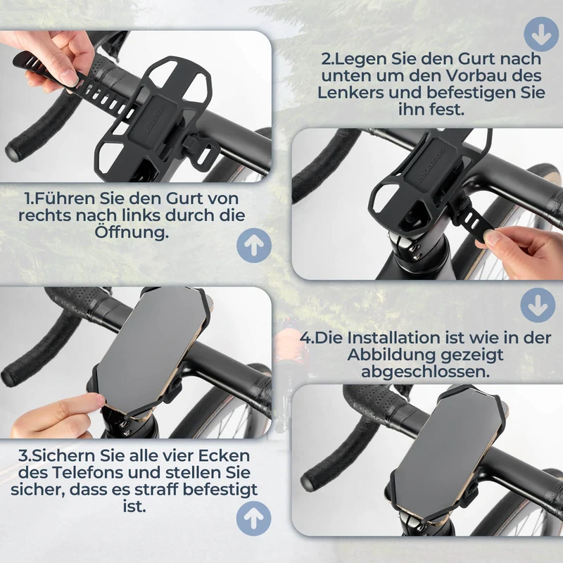 Fahrrad Handyhalterung Stoßdämpfend Kratzfest voor 4"-7" Handy