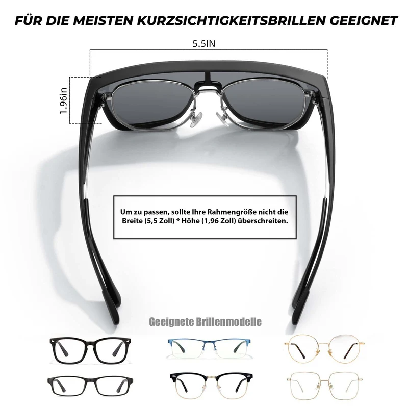 ROCKBROS Polarisierte Fahrradbrille Kurzsichtbrille Überbrille Унісекс Sportbrille
