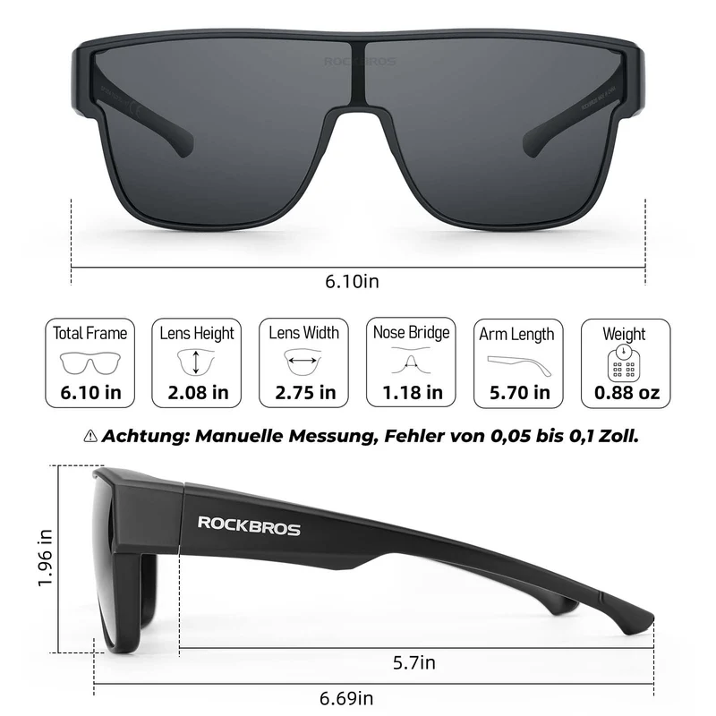 ROCKBROS Polarisierte Fahrradbrille Kurzsichtbrille Überbrille Унісекс Sportbrille