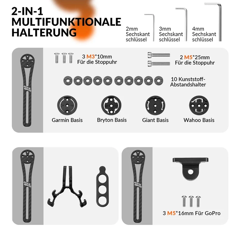 Fahrradcomputer Halterung Lenkerhalterung voor Garmin/Wahoo/Bryton/Giant