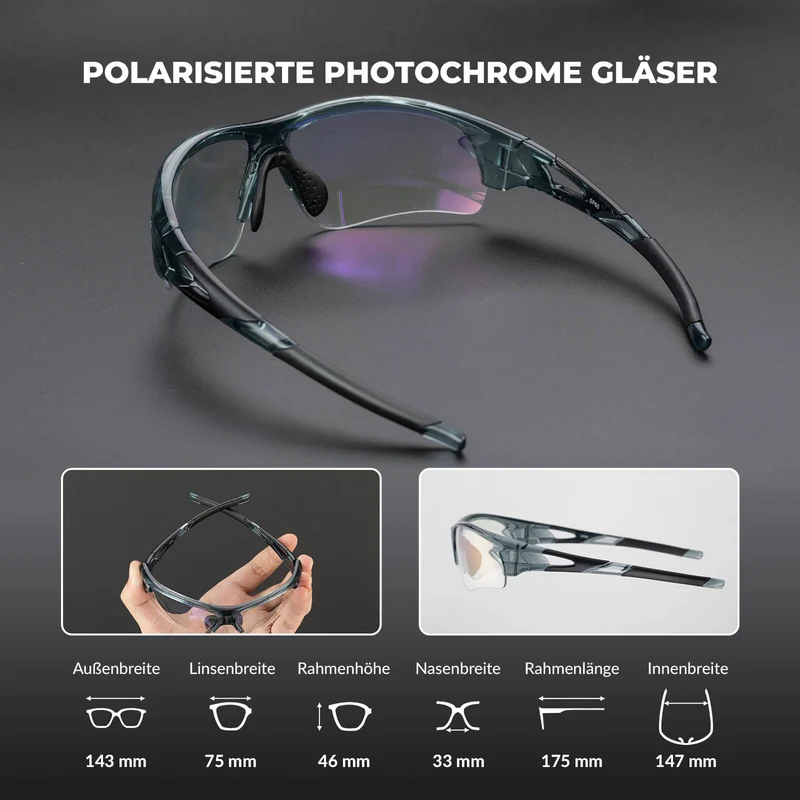 ROCKBROS Fahrradbrille Photochromatisch für Damen und Herren