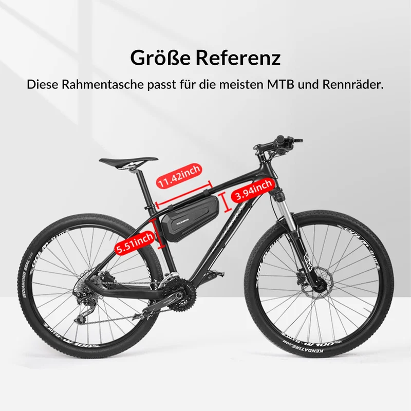 ROCKBROS Rahmentasche Fahrradtassche voor MTB, Rennräder 1,5L / 2,5L