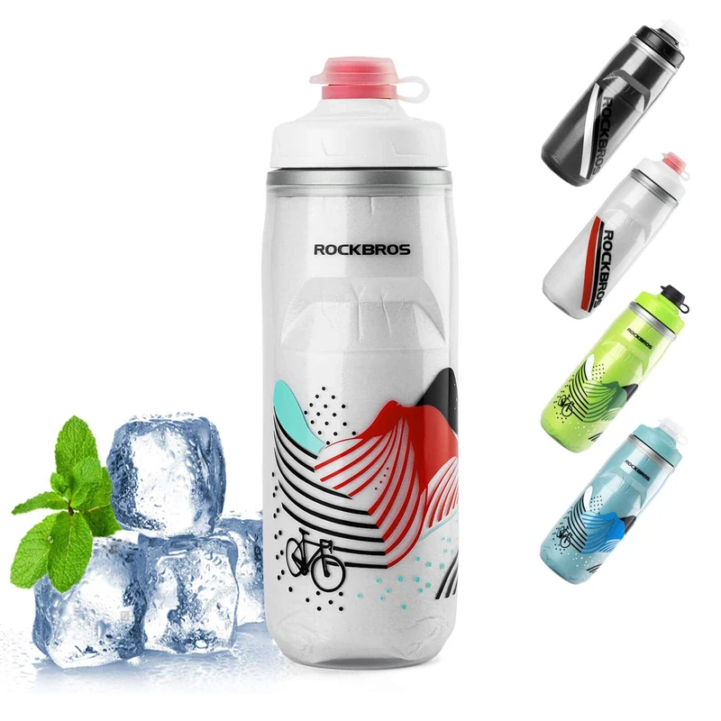 ROCKBROS Fahrradflasche 620 ml Sportflasche met 5 Stunden Kühlhaltefunktion