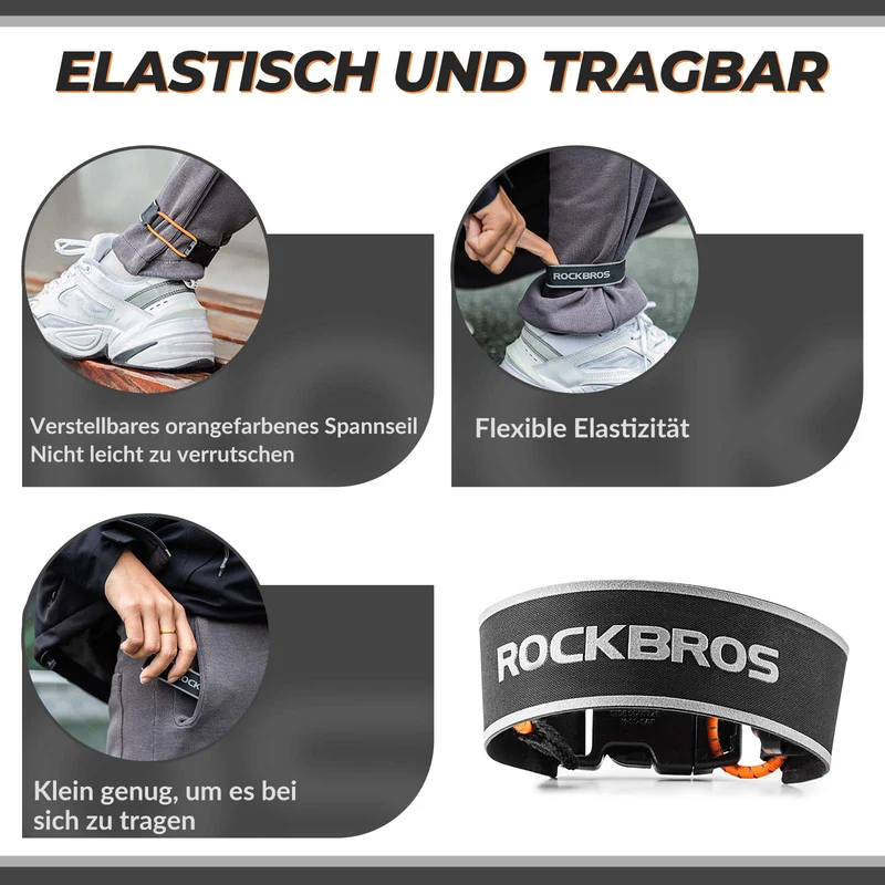 ROCKBROS Reflektorbänder Elastisch Fahrrad Reflektorband 1 Paar
