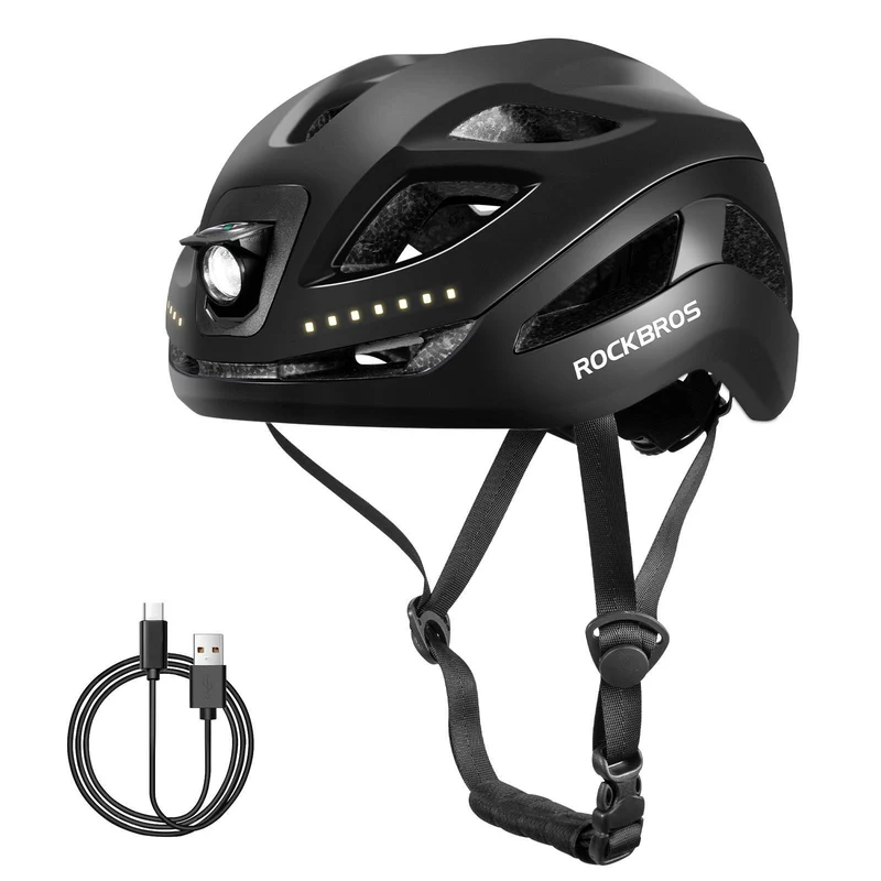 ROCKBROS Fahrradhelm met licht, met USB 1800 mAh Atmungsaktiv 58-60 cm
