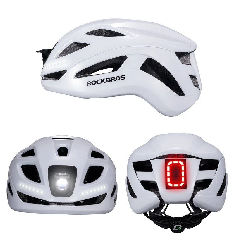 ROCKBROS Fahrradhelm met licht, met USB 1800 mAh Atmungsaktiv 58-60 cm