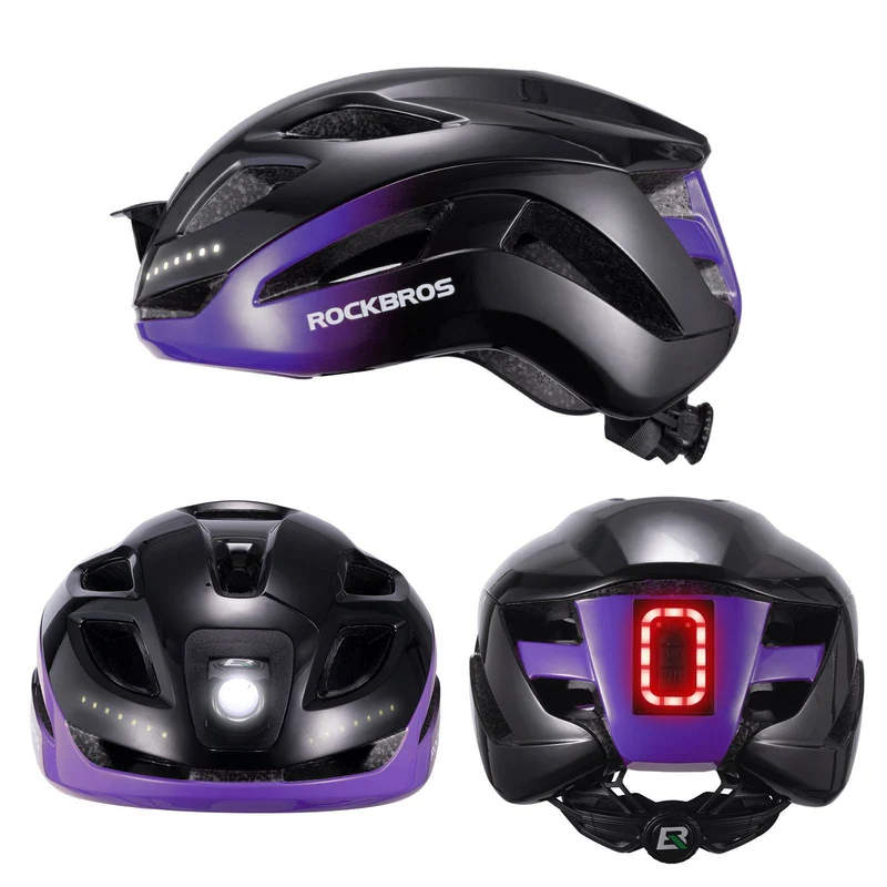 ROCKBROS Fahrradhelm met licht, met USB 1800 mAh Atmungsaktiv 58-60 cm