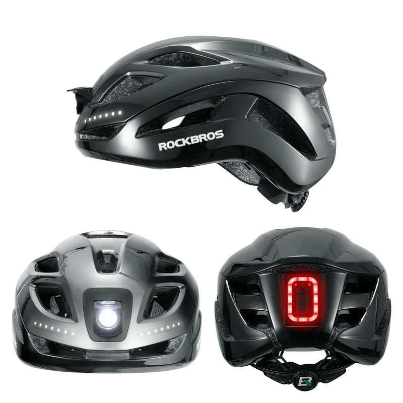 ROCKBROS Fahrradhelm met licht, met USB 1800 mAh Atmungsaktiv 58-60 cm