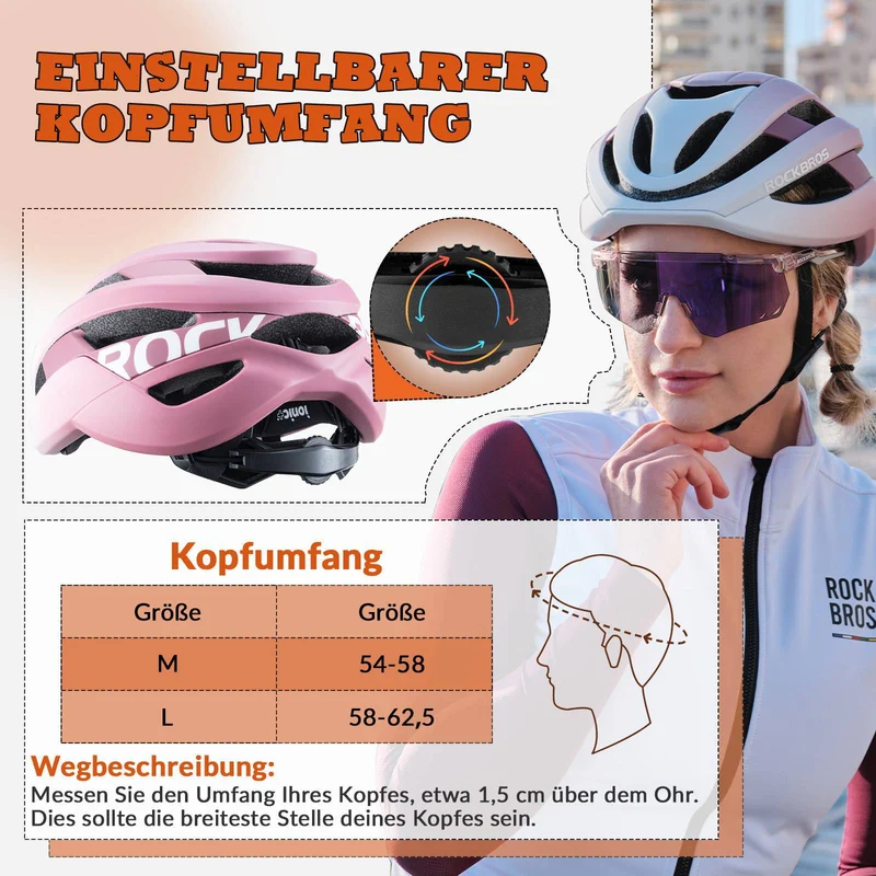 ROCKBROS Fahrradhelm Sport Mountainbike Schutzhelm Atmungsaktiv 54-58cm