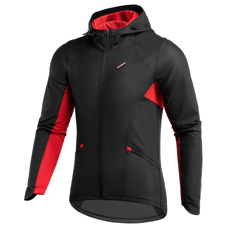 ROCKBROS Fahrradjacke Heren Winter Winddicht Softshelljack Zwart