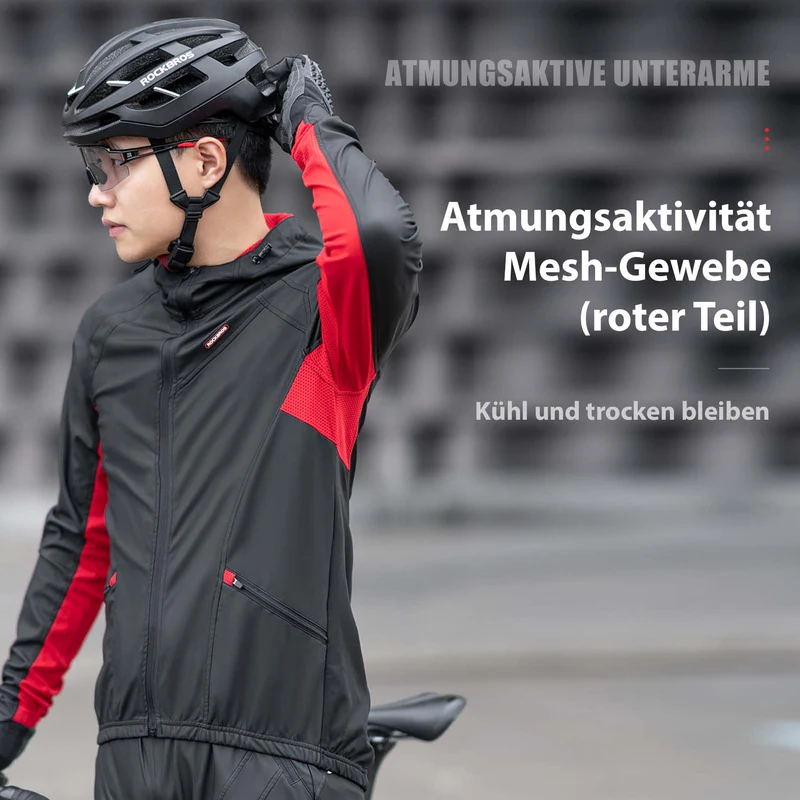 ROCKBROS Fahrradjacke Heren Winter Winddicht Softshelljack Zwart