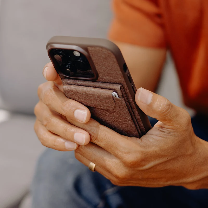 Mobile Wallet | Stand Wallet | Redwood | Fabric | PD Certified