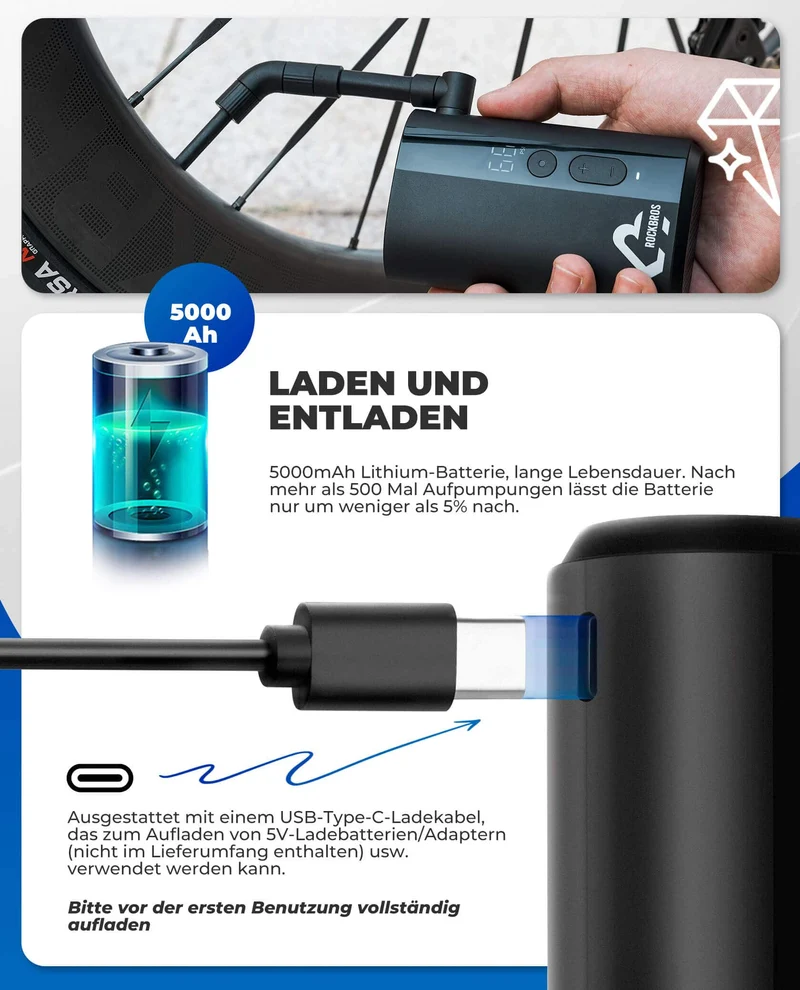 Mini Elektrische Akku Luftpomp LED-Anzeige