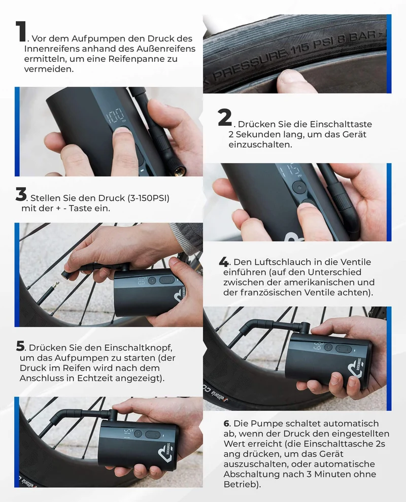Mini Elektrische Akku Luftpomp LED-Anzeige