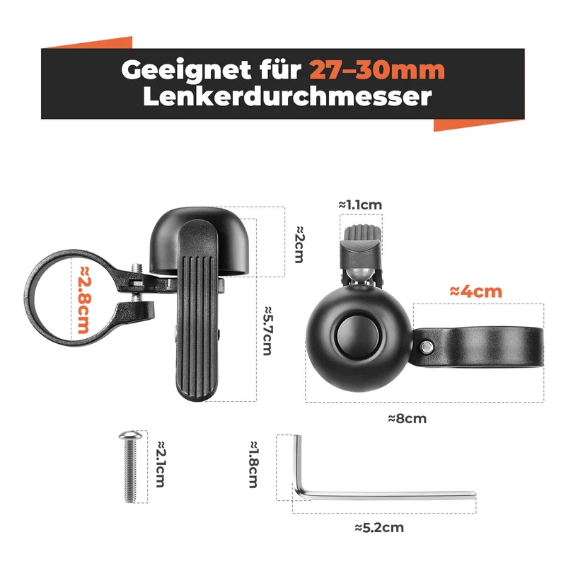 Rennrad Fahrradklingel voor gebogen lenker 27-30 mm