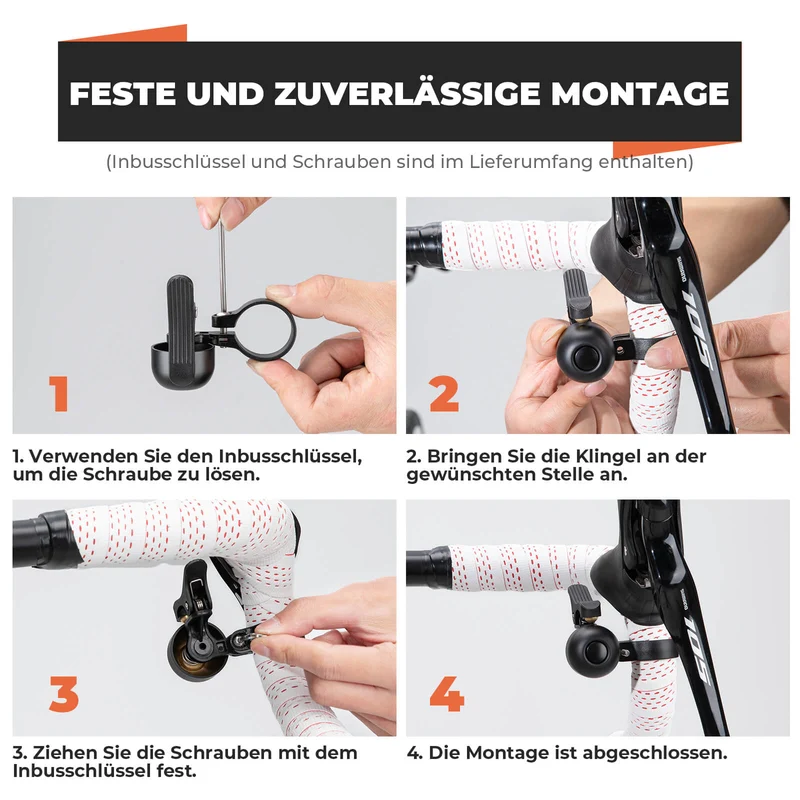 Rennrad Fahrradklingel voor gebogen lenker 27-30 mm