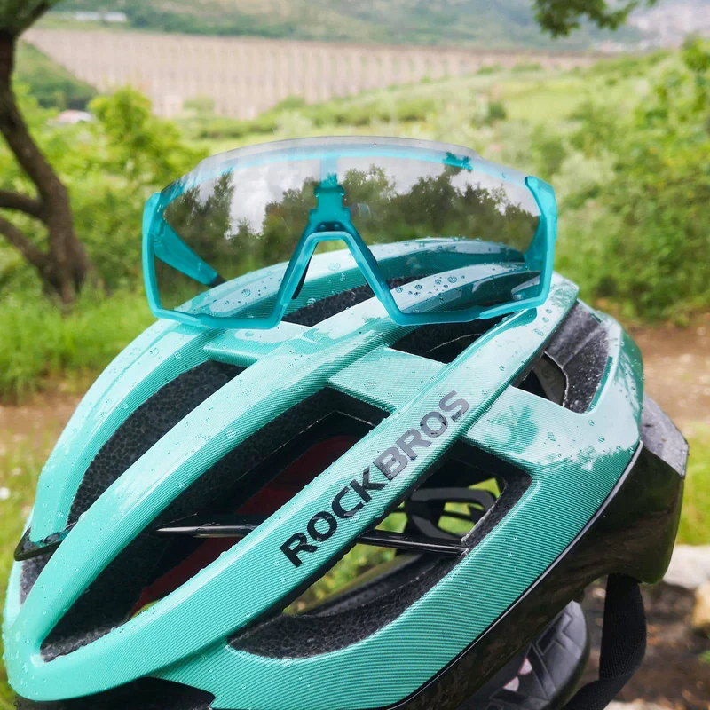 ROCKBROS Photochrome Brille HD Fahrradbrille für Outdoor-Aktivitäten Blau