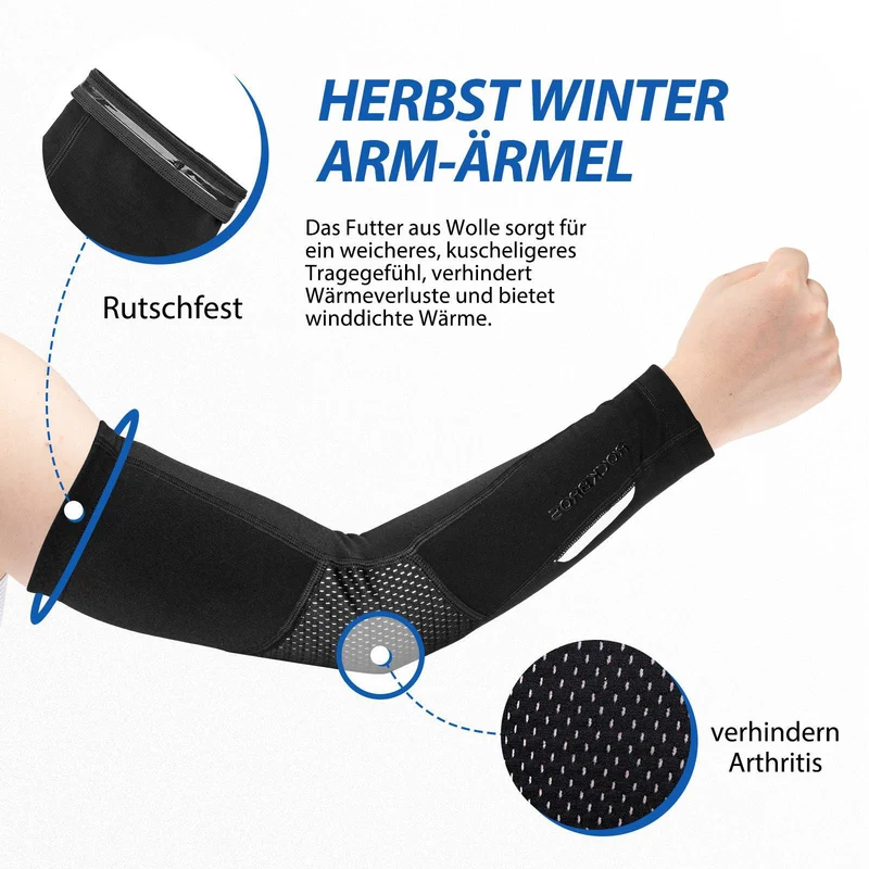 ROCKBROS Radsport Armlinge Winter Anti Rutschen armmouwen